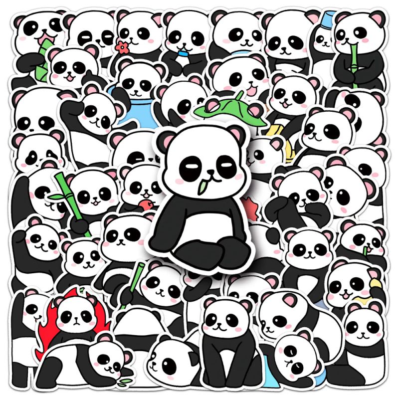 Lot of 50 Japanese stickers, Kawaii stickers-PANDA