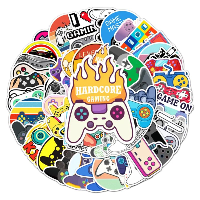 Lote de 50 stickers japoneses, Kawaii Gamer Stickers-PUREYA