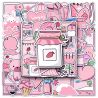 Set of 50 Japanese stickers, pink Kawaii stickers-PINKU