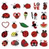 Lotto di 50 adesivi giapponesi, Kawaii Ladybug Stickers-TENTOCHU