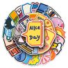 Lot of 50 Japanese stickers, Kawaii Daily Stickers-MAINICHI