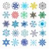 Lot de 50 autocollants japonais,Stickers Kawaii Flocons de neige-YUKINOKESSHO