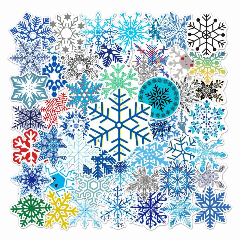 Set of 50 Japanese stickers, Kawaii Snowflakes Stickers-YUKINOKESSHO