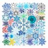 Lote de 50 stickers japoneses, Kawaii Snowflakes Stickers-YUKINOKESSHO