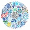 Lot de 50 autocollants japonais,Stickers Kawaii Flocons de neige-YUKINOKESSHO