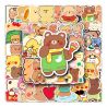 Lot de 50 autocollants japonais,Stickers Kawaii Ours-KUMA