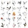 Lot of 50 Japanese stickers, Kawaii Crane Stickers-TSURU