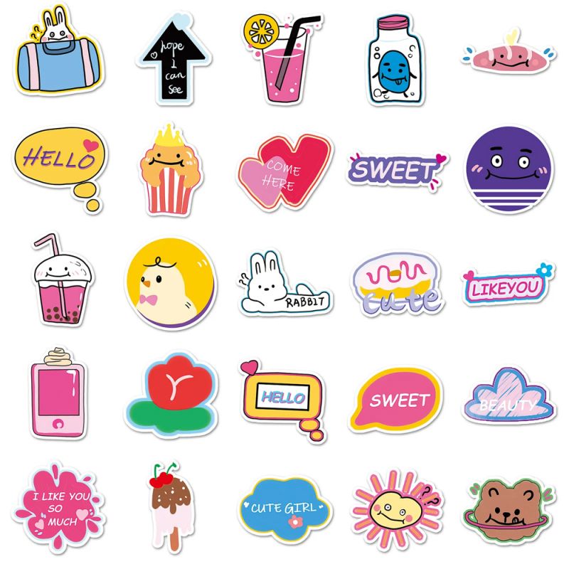 Lot de 50 autocollants japonais,Stickers Kawaii Coréen- KANKOKU GO