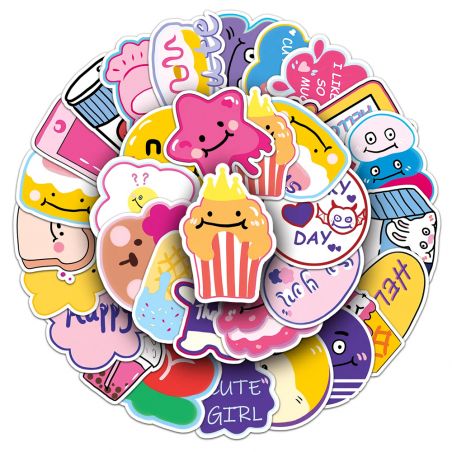 Lot of 50 Japanese stickers, Korean Kawaii Stickers - KANKOKU GO