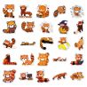 Lote de 50 pegatinas japonesas, Kawaii Red Panda Stickers-RESSAPANDA