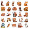 Lot of 50 Japanese stickers, Kawaii Red Panda Stickers-RESSAPANDA