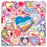 Lot de 50 autocollants japonais,Stickers Kawaii Coeur-SHINZO