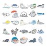 Lot de 50 autocollants japonais,Stickers Kawaii Phoque-SHIRU