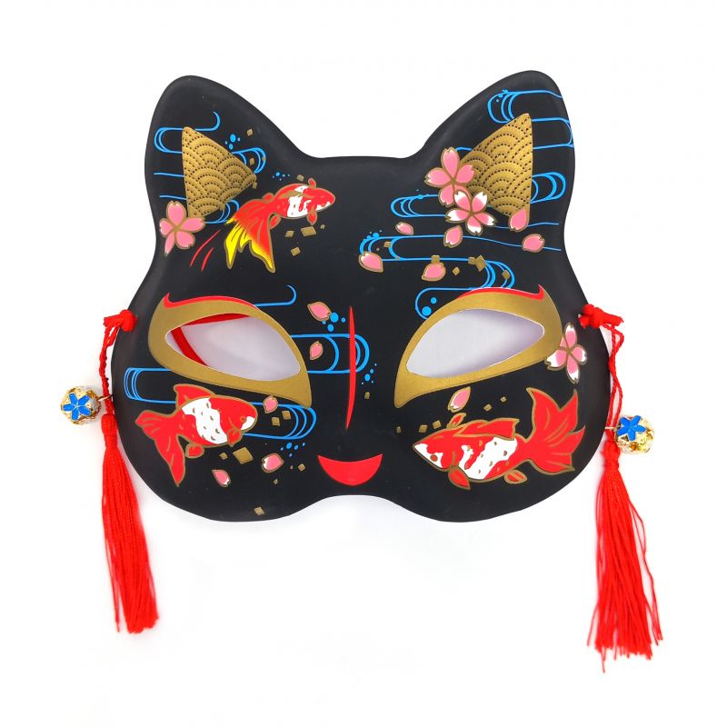 Media máscara japonesa de gato negro, KOÏ
