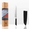 Couteau de cuisine japonais martelé Kiritsuke KOTAI (couteau de chef) avec saya et boîte en bambou - lame 21 cm
