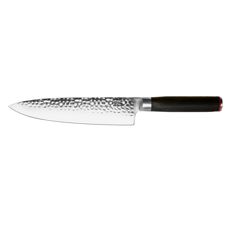 Gyuto KOTAI hammered Japanese kitchen knife (chef's knife) with saya and bamboo box - blade 20 cm