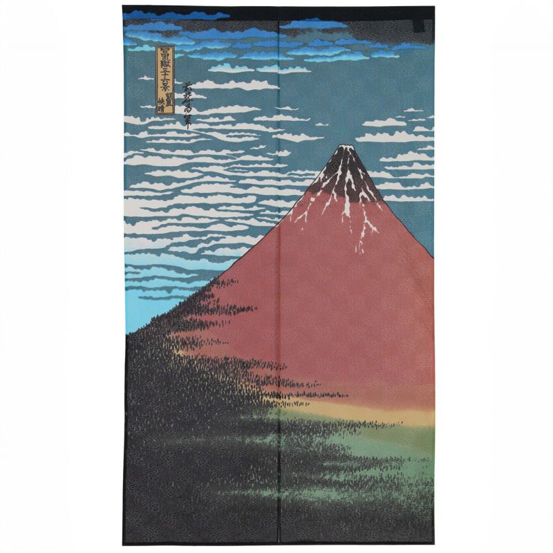 Cortina noren japonesa Monte Fuji - AKAFUJI - Hokusai -
