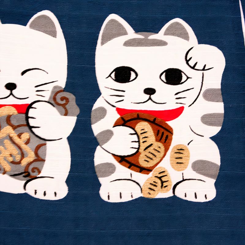 Cortina noren japonesa 7 gatos de la suerte - NEKO