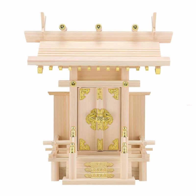 Santuario de Shintô en miniatura Kamidana de madera