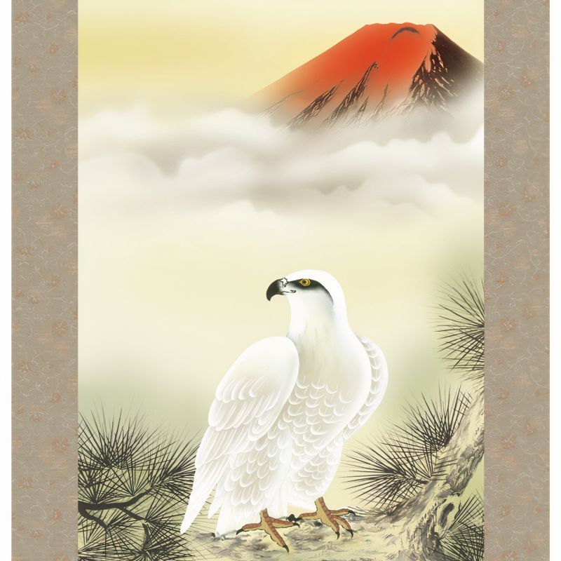 Kakemono giapponese Kakejiku, Eagle - WASHI