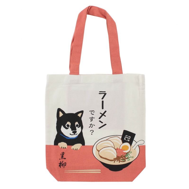 Sac tote bag 100% coton Chien Shiba et son ramen-RAMEN