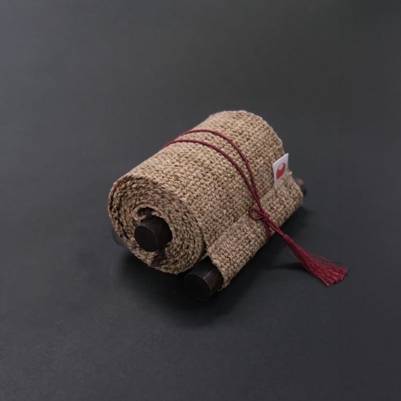 Feiner japanischer Wandteppich aus Hanf, handbemalt, TORYUMON ZEN
