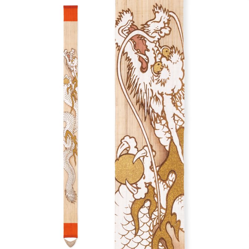 Raffinato arazzo di canapa giapponese dipinto a mano, drago zodiacale, ETO RYU