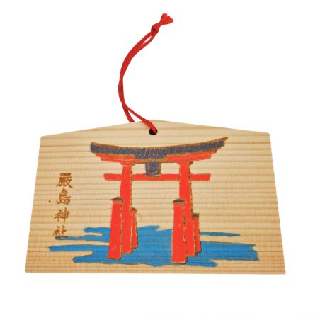 Amulette japonaise EMA en bois -