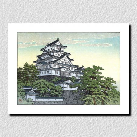 print reproduction of Kawase Hasui, Himeji castle, Himeji shatu