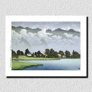 print reproduction of Kawase Hasui, Kizaki Lake in Shinshu, Shinshu Kisaki Mizumi