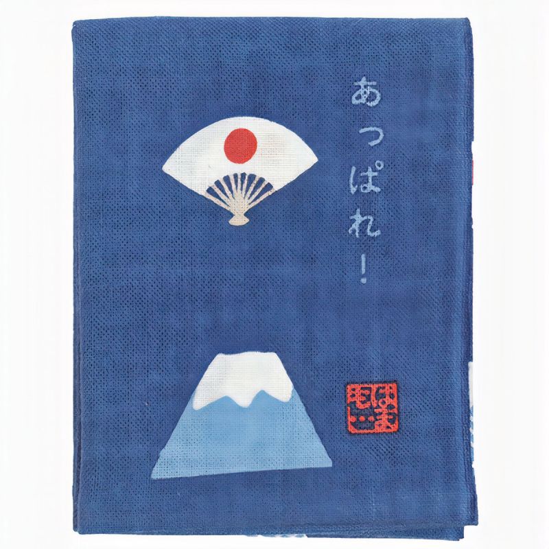 Pañuelo japonés de algodón con estampado del Monte Fuji, "Appreciate it" 43 x 34 cm