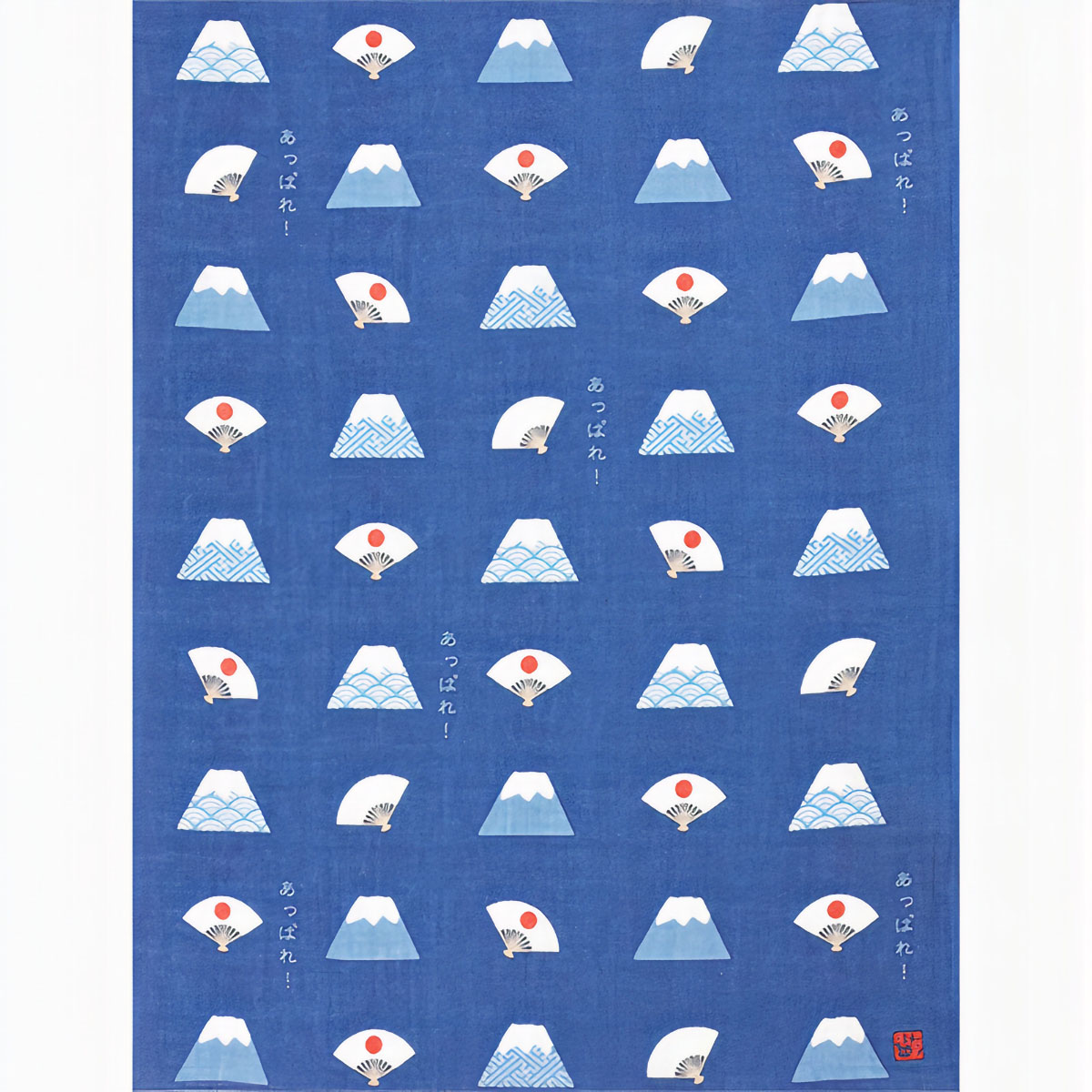 Japanese cotton handkerchief with Mont Fuji pattern, Appreciate