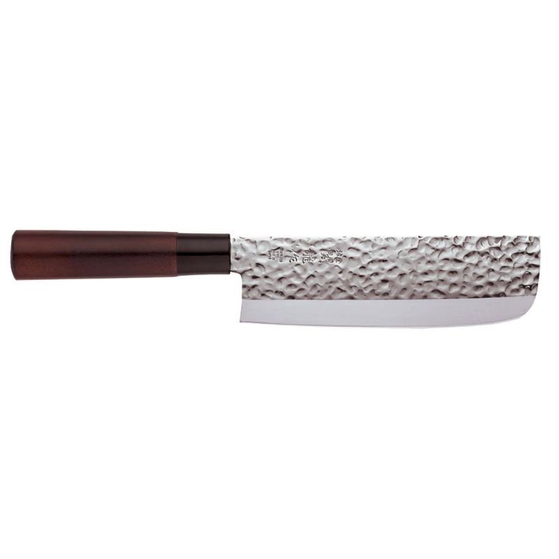 Cuchillo de cocina japonés martillado para cortar verduras, NAKIRI, 16,5cm