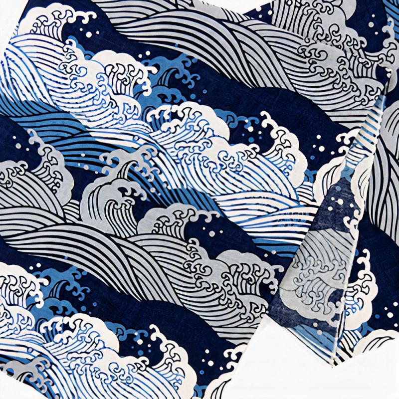 Cotton hand towel, TENUGUI, Hokusai Wave