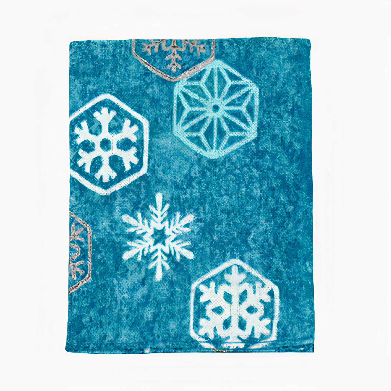 Japanese cotton handkerchief, Snow, YUKI