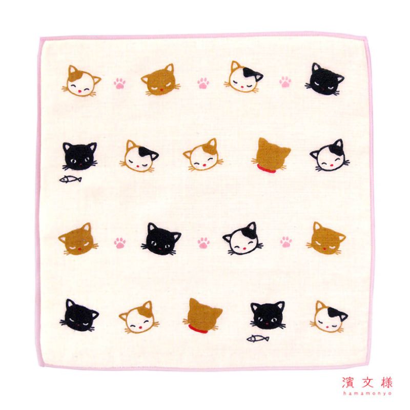 Pañuelo japonés de algodón para niños, Gato, NEKO