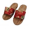 the pair of Japanese wooden clogs, GETA 3062A, red