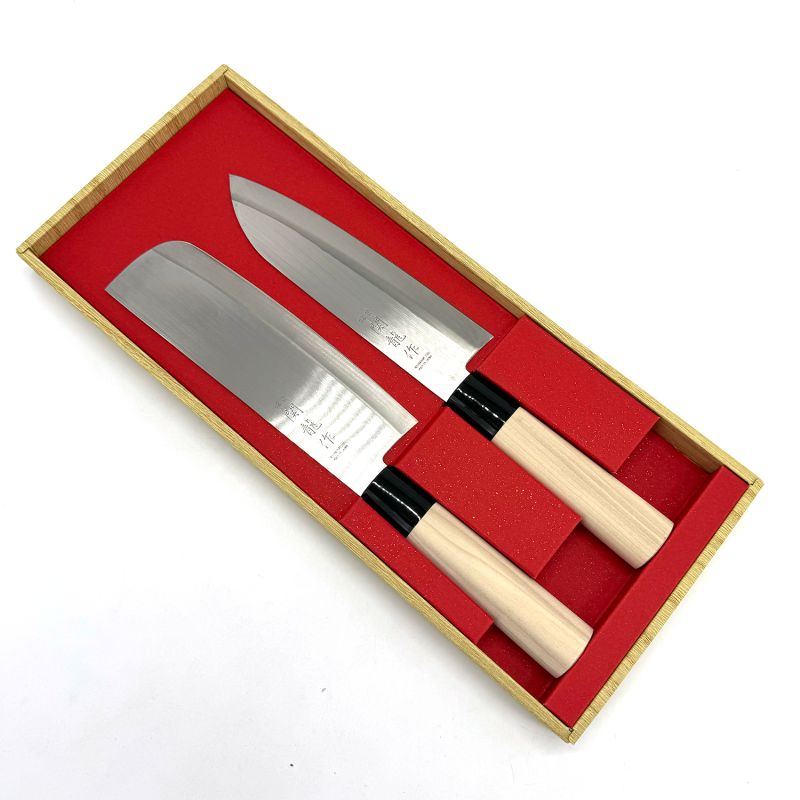 Duo de couteaux japonais Nakiri & Santoku- SEKITYU