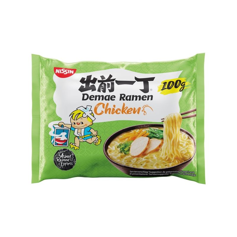 Instant Ramen noodles in a bag with Chicken flavored soup - DEMAE RAMEN