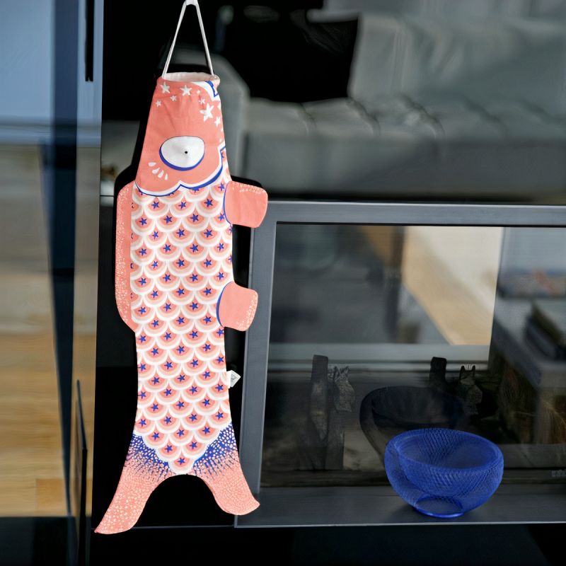 Windsock in the shape of a pink koi carp, KOINOBORI GIRLY PINK