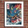 Japanese illustration "Ryūjin", the dragon king of the seas and waters, by ダヴィッド