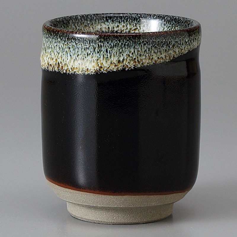 tasse noire japonaise à thé en céramique UNOFU