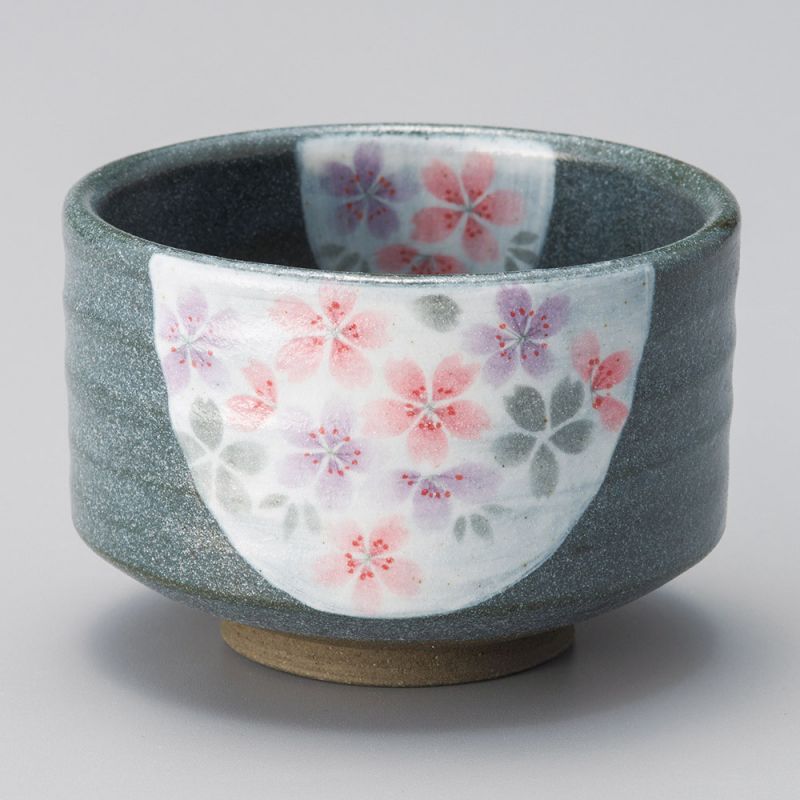Japanische Teeschale für Zeremonie - chawan, MONKURO, Pflaumenblüten