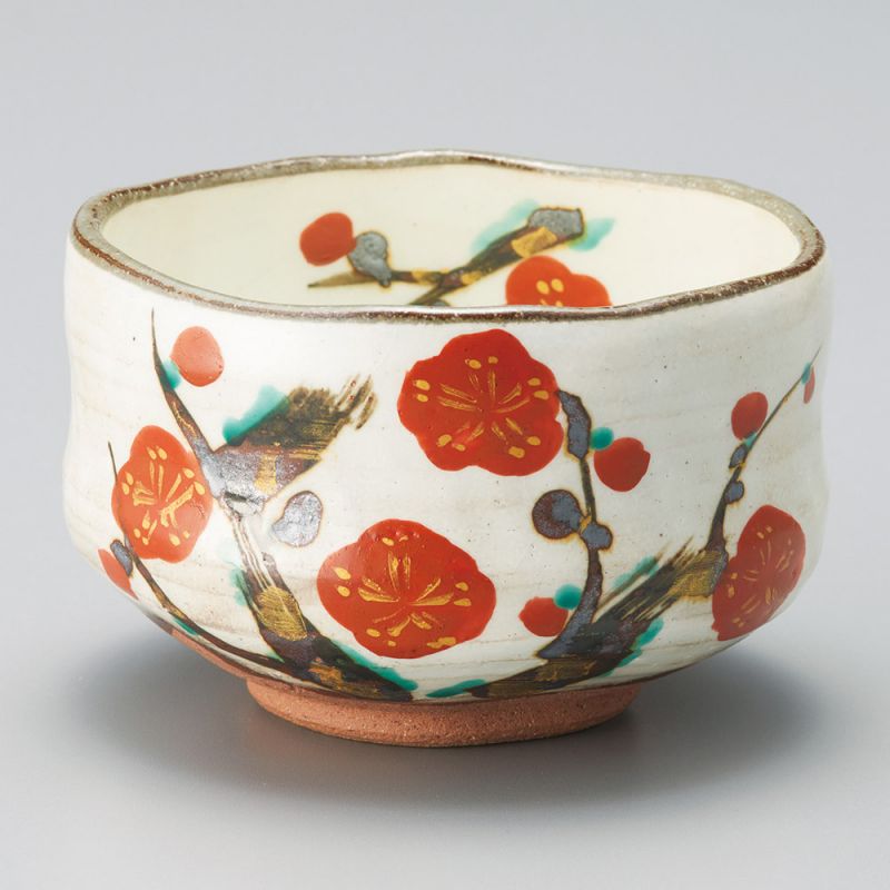 Japanese tea ceremony bowl, Kobiki red plum