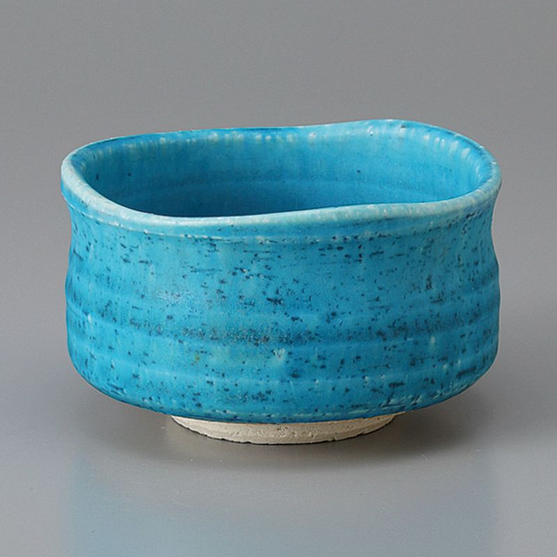 Cuenco japonés de cerámica para ceremonia del té, turquesa - TAKOIZU