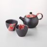 Teeservice, runde Keramik-Teekanne mit herausnehmbarem Filter und 2 Tassen - FURORARU