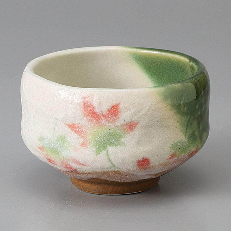 White ceramic flower bowl for tea ceremony - MOMIJI