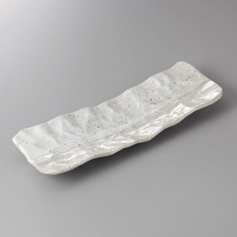 Pequeño plato rectangular de cerámica japonesa doblado a mano - TE DE OTTA