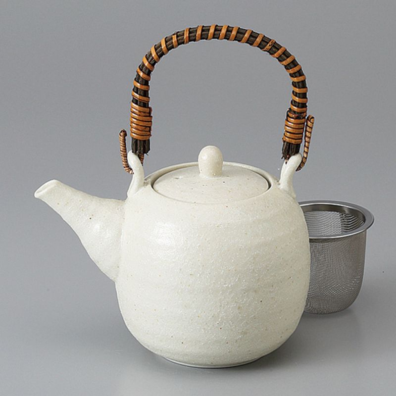 Japanese ceramic teapot, SHIRO, White