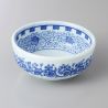 Set of 2 Japanese ceramic NAMIBOTAN sauce bowls, blue patterns